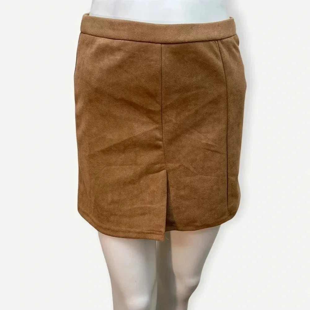 Shein faux suede mini skirt xs